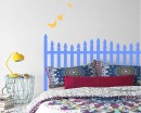 Headboard with Butterflies Vinyl Wall Decals Modern Sticker